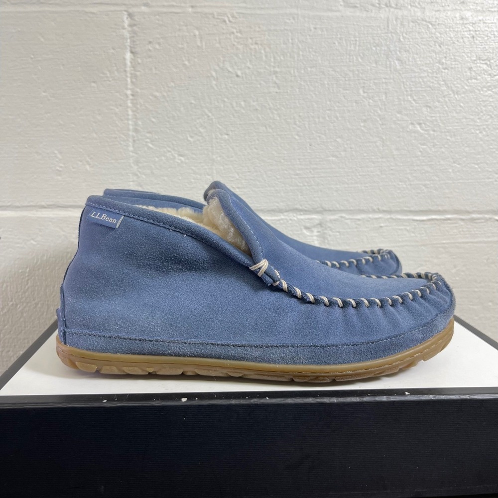 L.L Bean Wicked Good Slippers Boot Charcoal Blue Moccasins 510525 Women's 9 M
